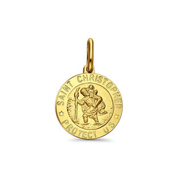 14K Yellow Gold St. Christopher Religious Pendant 18mmX18mm 2.0 grams